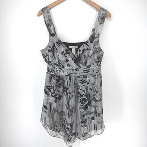 Vintage Womens Y2K Babydoll Tank Top‎ Sheer Sz M Asymmetrical Whimsigoth Fairy